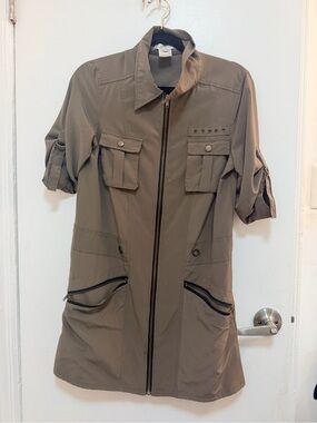 Costa Blanca Olive Utility Jacket with Zip Pockets